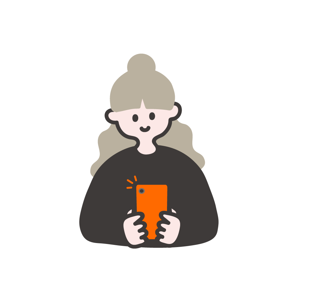 スマホを持った女性のイラスト